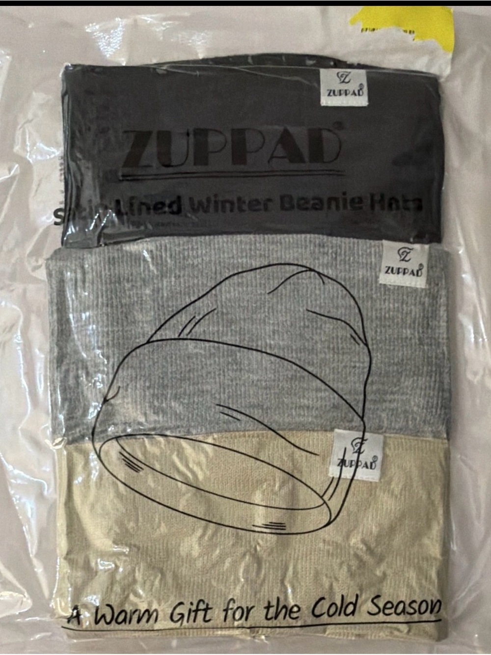 Zuppad Beanie Gift Set - Gray & Cream